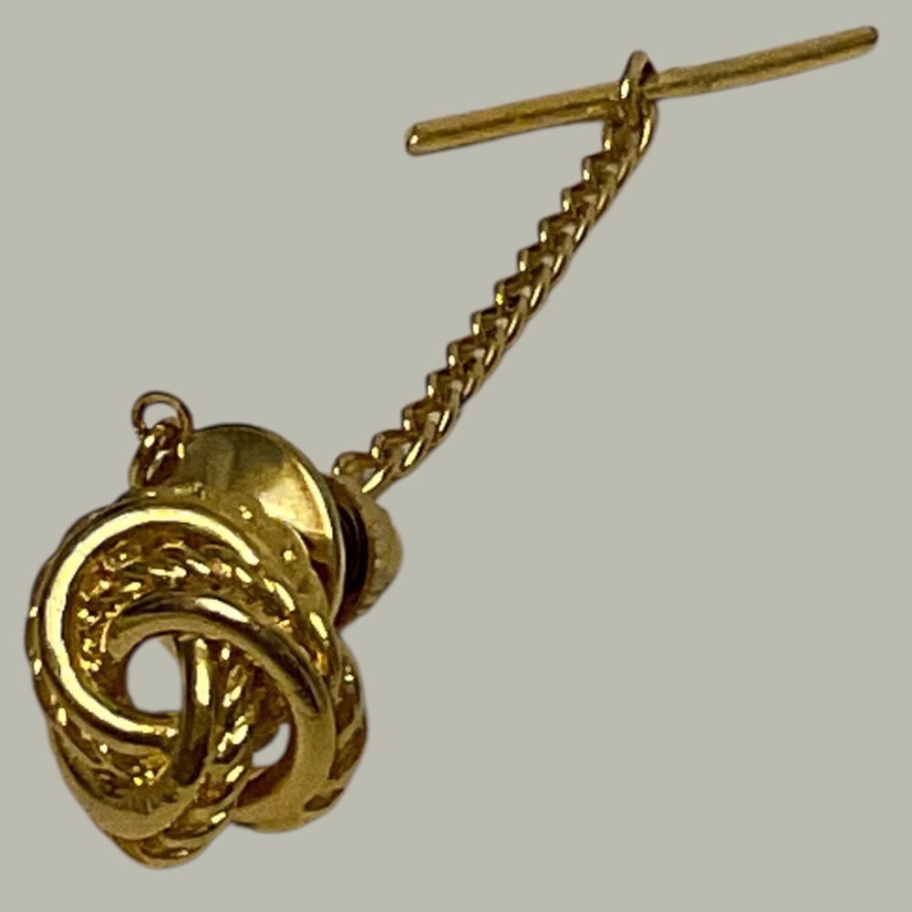 Love Knot Tie Tack Mens OS Gold Tone
